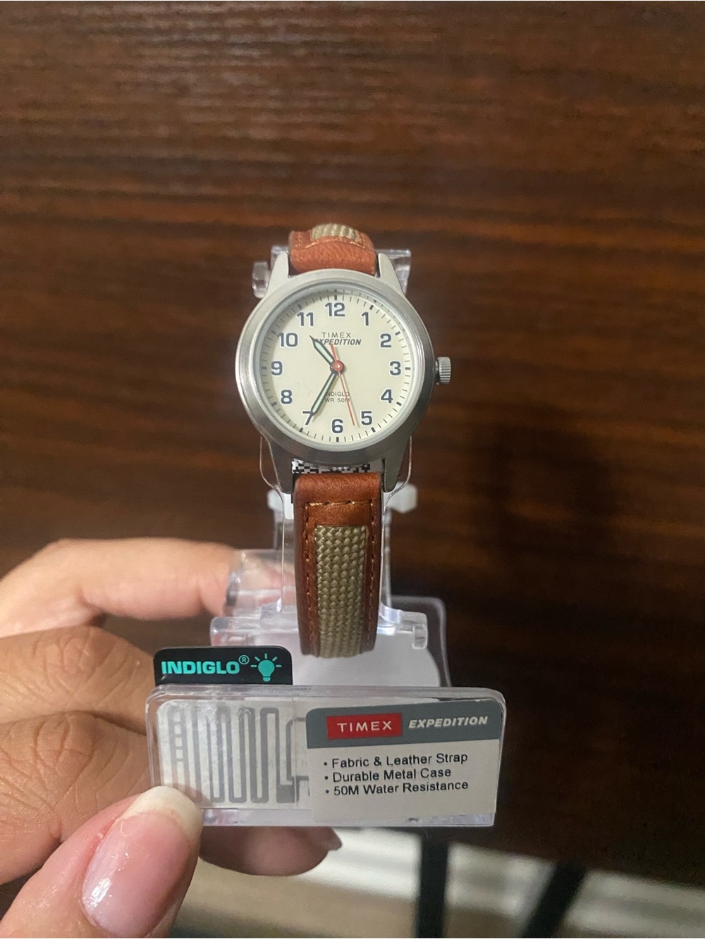 Timex Expedition Brown Leather and Fabric Strap Watch